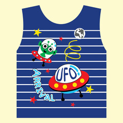 arrival extraterrestrials on earth cartoon vector 