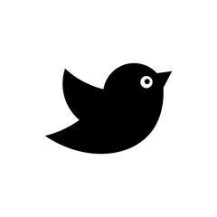 Black bird sign icon. Vector illustration eps 10