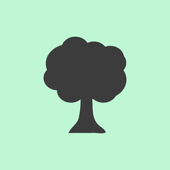 Tree silhouette icon - stock vector