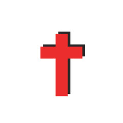 Obraz premium red christian cross icon isolated Illustration