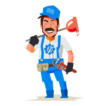 plumber character- vector illustration