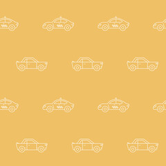 Wrapping paper - Seamless pattern of car and taxi symbols for vector graphic design