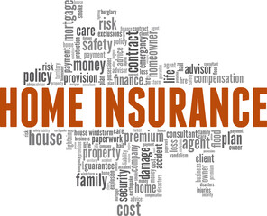 Home insurance vector illustration word cloud isolated on a white background.