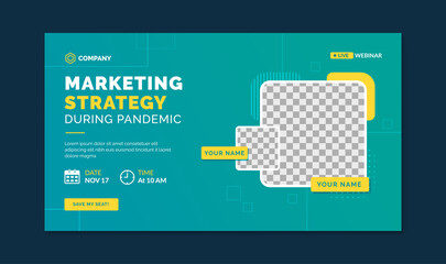 Marketing strategy during pandemic webinar banner template