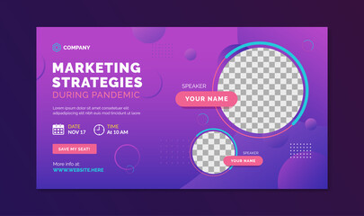 Marketing strategies during pandemic webinar banner template