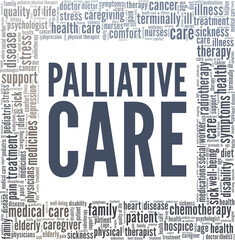 Palliative care vector illustration word cloud isolated on a white background.