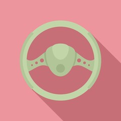 Obraz premium Car steering wheel icon, flat style