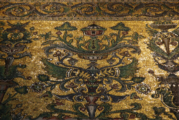 Details of the restored mosaics in the Basilica of the Nativity in Bethlehem