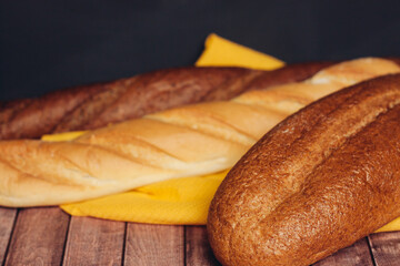 sliced bread on a wooden cutting board kitchen meal