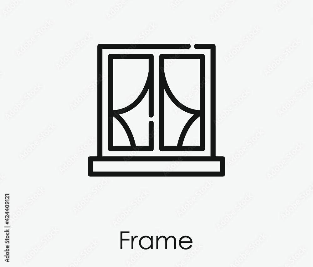 Poster frame vector icon. editable stroke. linear style sign for use on web design and mobile apps, logo. s