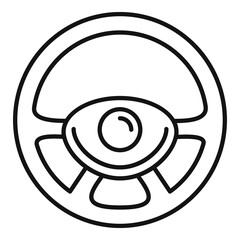 Steering wheel icon, outline style