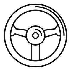 Hand steering wheel icon, outline style