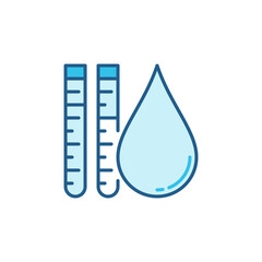 Test Tubes and Water Drop vector concept colored icon