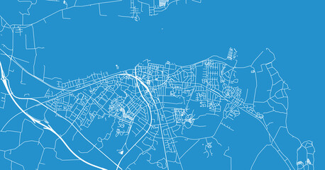 Urban vector city map of Holbaek, Denmark