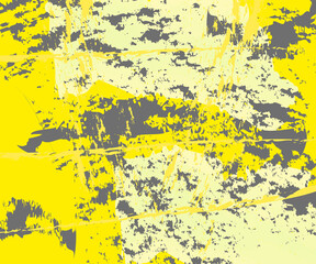 Grunge abstract banner for design yellow background with gray spots. vector 