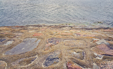 Baltic Sea water at the stone pier.