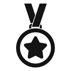 Obraz premium Greco-roman wrestling medal icon, simple style