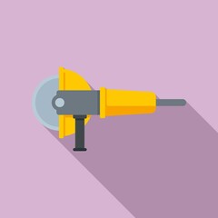Carpenter angle grinder icon, flat style