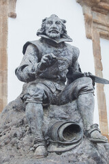 Fototapeta na wymiar Francisco de Zurbaran sculpture, The Spanish Caravaggio