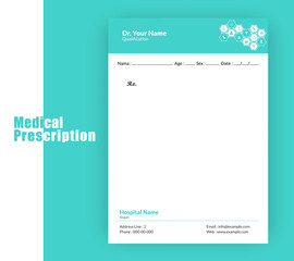 Simple Medical Prescription Template With Medical Symbol