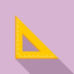 Angle ruler icon, flat style