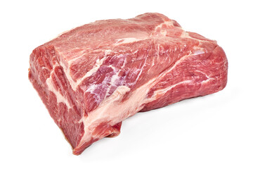 Raw pork meat, isolated on white background. High resolution image