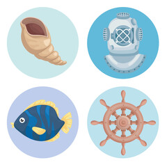 four marine icons
