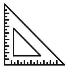 Angle ruler icon, outline style