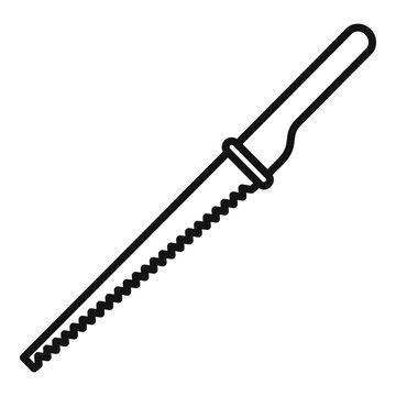 Carpenter hand saw icon, outline style