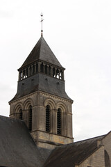 Fototapeta premium bell tower of the abbey church at the fontevraud abbey in france 