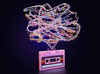 Cassette Tape Unwinding Colors