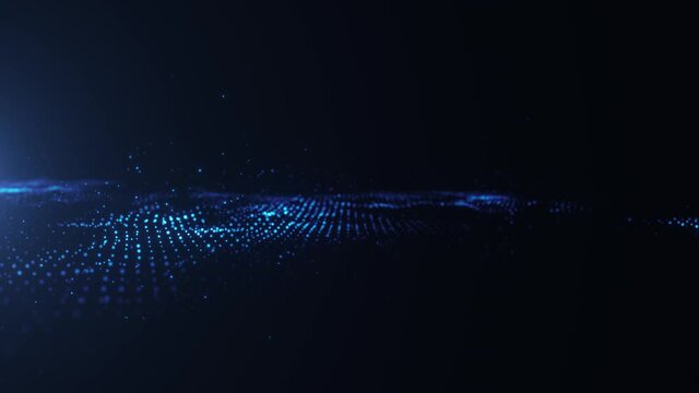 Abstract Digital Particles Field Fx Background Loop/ 4k animation of an abstract fractal digital fractal particles field background with blur focus seamless looping