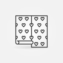 Wallpaper Roll with Heart Pattern vector concept line icon