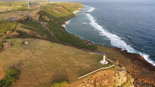 日本 与那国 島 沖縄 2021年 晴天 灯台 海 ドローン 撮影  離島 island drone yonaguni japan okinawa
