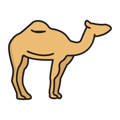 Camel with Clouds in desert Concept Vector Color Icon Design, Arabic culture and traditions Symbol on white background, Islamic and Muslim fasting Sign, Ramadan and Eid al Fitr stock illustration