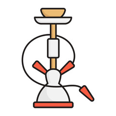 Shisha Concept stock illustration, Hookah Flavored Tabaco Vector color Icon Design, Arab culture and traditions Symbol on white background, Islamic and Muslim practices Sign, Ramadan and Eid al Fitr