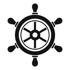 Obraz premium Navy ship wheel icon, simple style