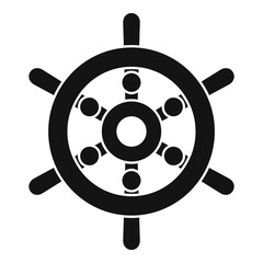Obraz premium Cruise ship wheel icon, simple style