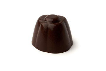 Close-up of chocolate candy isolated on white background