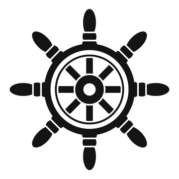 Sailboat ship wheel icon, simple style