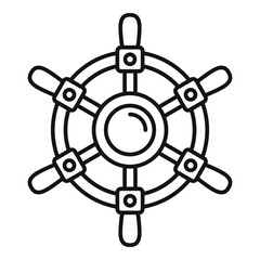 Ship wheel controller icon, outline style