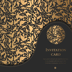 Luxury invitation card design. Vintage ornament template. Can be used for background and wallpaper. Elegant and classic vector elements great for decoration.