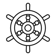 Cruise ship wheel icon, outline style