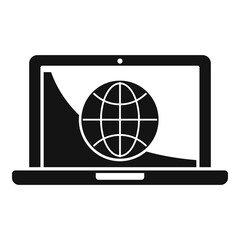 Laptop web network icon, simple style