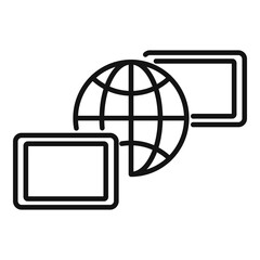 Network remote access icon, outline style