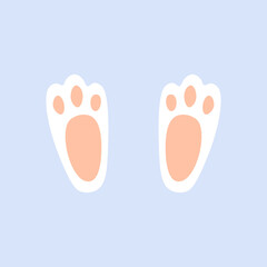 easter bunny foot shape illustration nursery