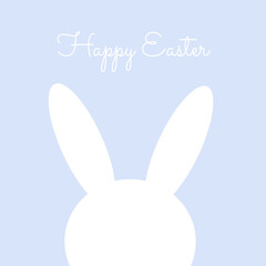 Happy Easter greeting card with rabbit. Vector illustration
