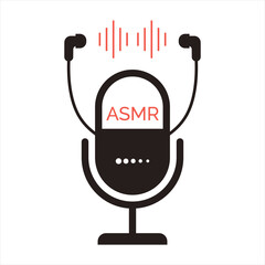 ASMR icon with microphone and earphones