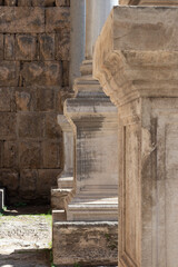 Fototapeta premium Ancient stone columns belonging to the time of the roman empire. Antique and Historical place for travelling.