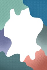 Hand drawing abstract textured background. Copy space. Free simple shapes. Can be use for invitation, card, banner, text border, print.